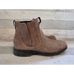 Timberland Mens Suede Chelsea Boots 9.5M Brown Genuine Leather & Manmade Upper